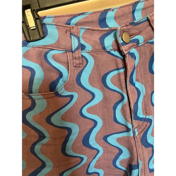 Bailey Rose High Waisted S  Denim Jeans Pants in Purple & Blue Fun Weavy Design - Picture 2 of 7